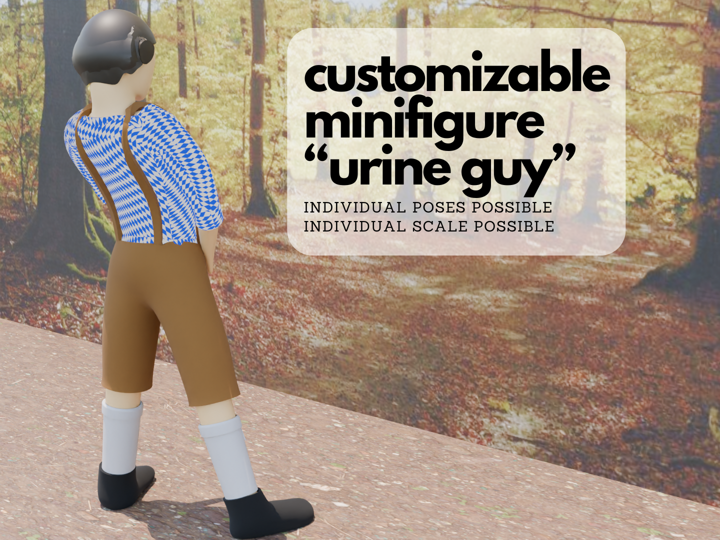 H0 Scale Minifigure "Urine guy"