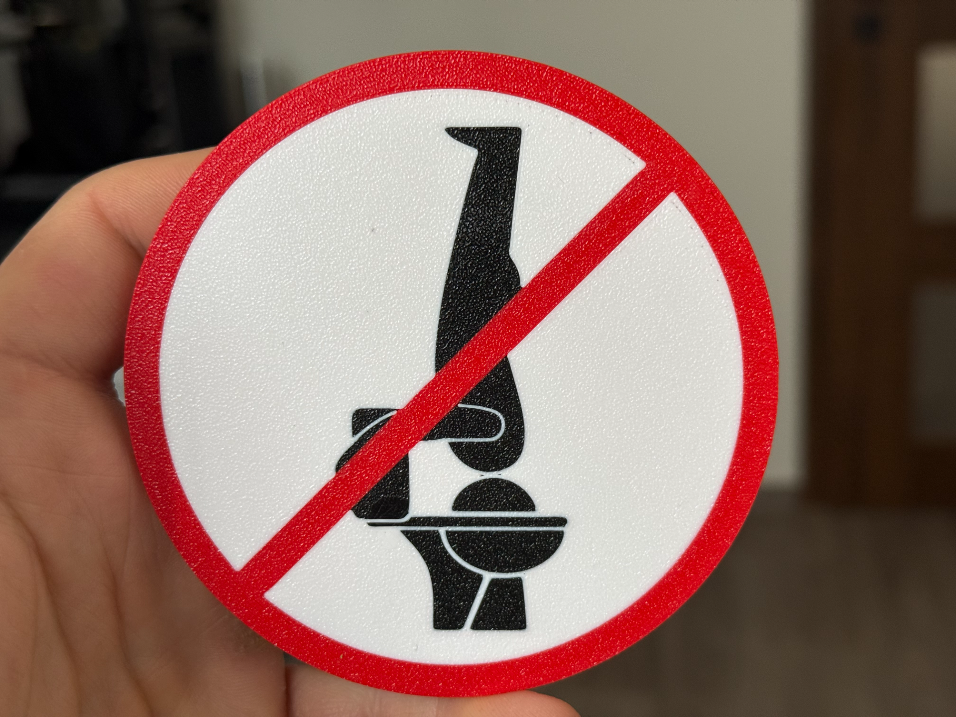 No WC Handstand Sign coaster