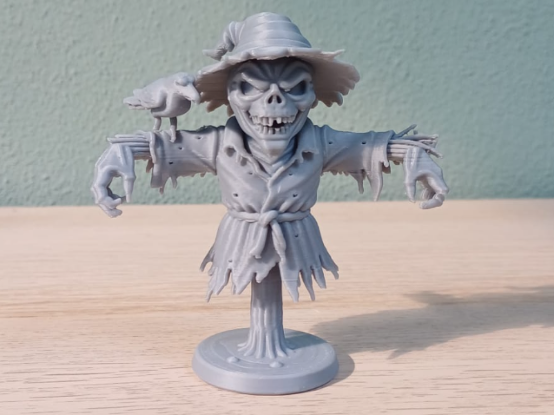 Creepy Scarecrow with Crow –Halloween Display Bust