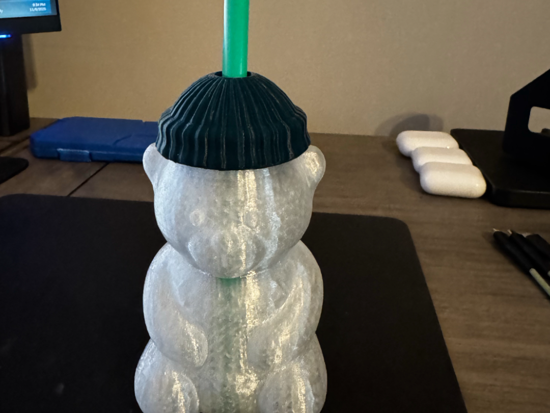 Starbucks Bear with Straw hole