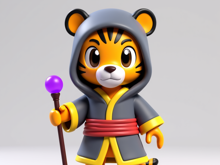 Cute tiger wizard