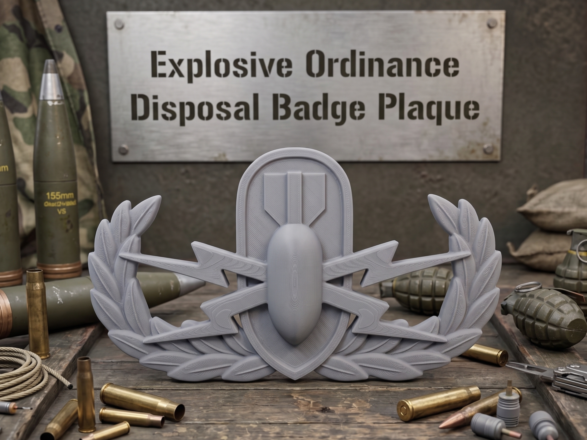 Explosive Ordnance Disposal (EOD) Badge Plaque