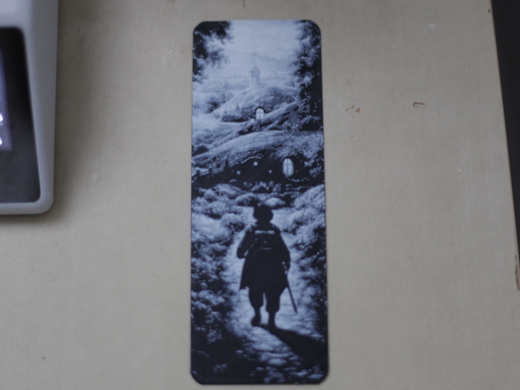 Bilbo Baggins walking into the shire LOTR bookmark