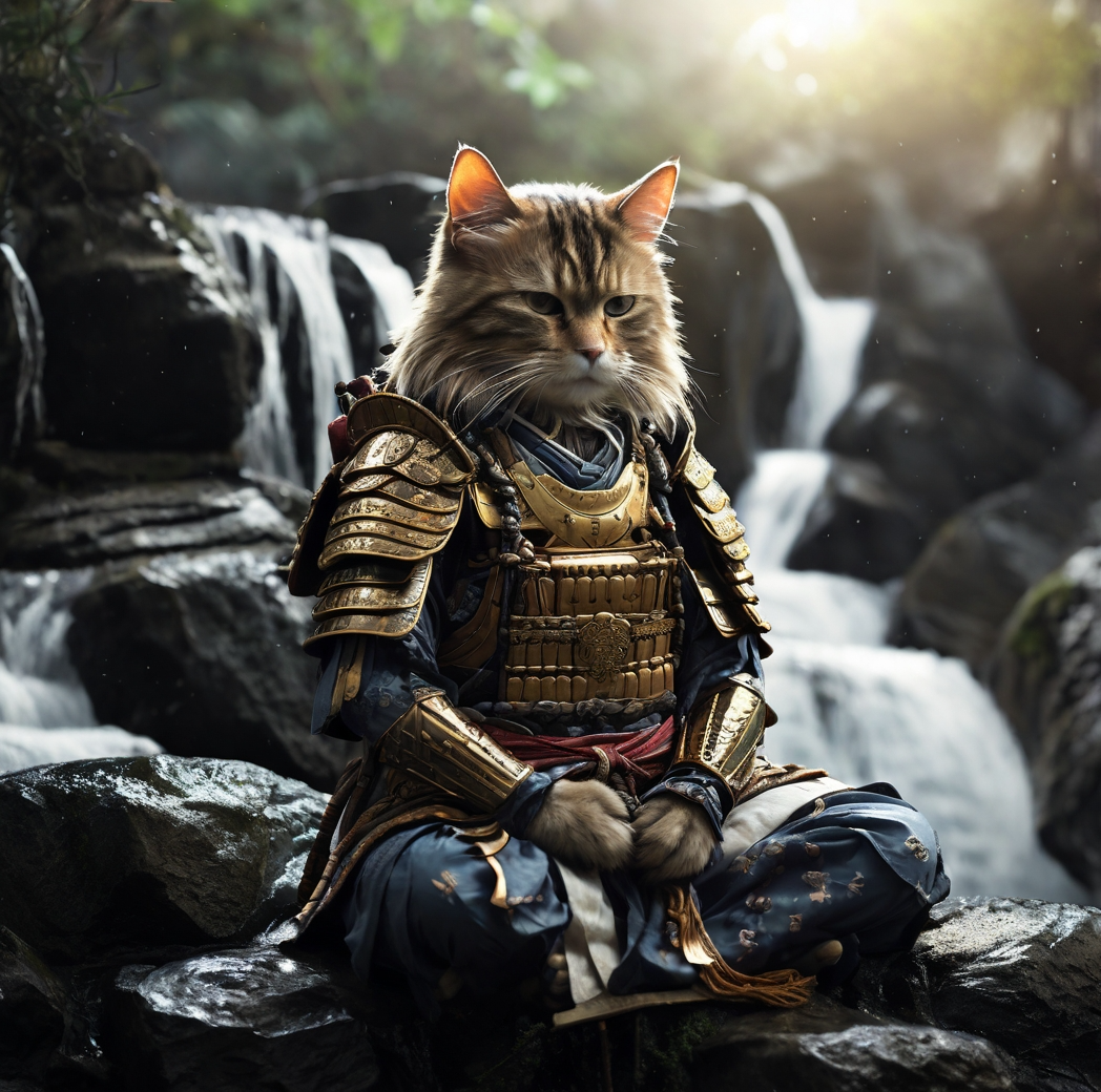 Samurai cat hueforge