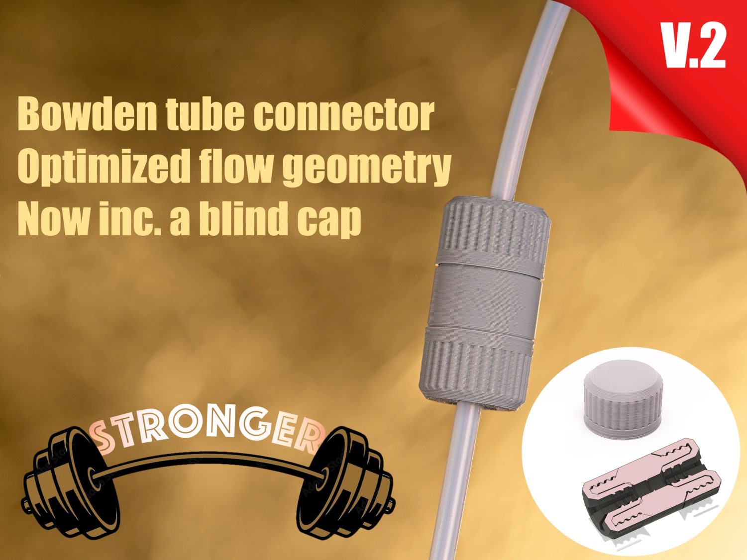 Bowden/PTFE tube connector strong