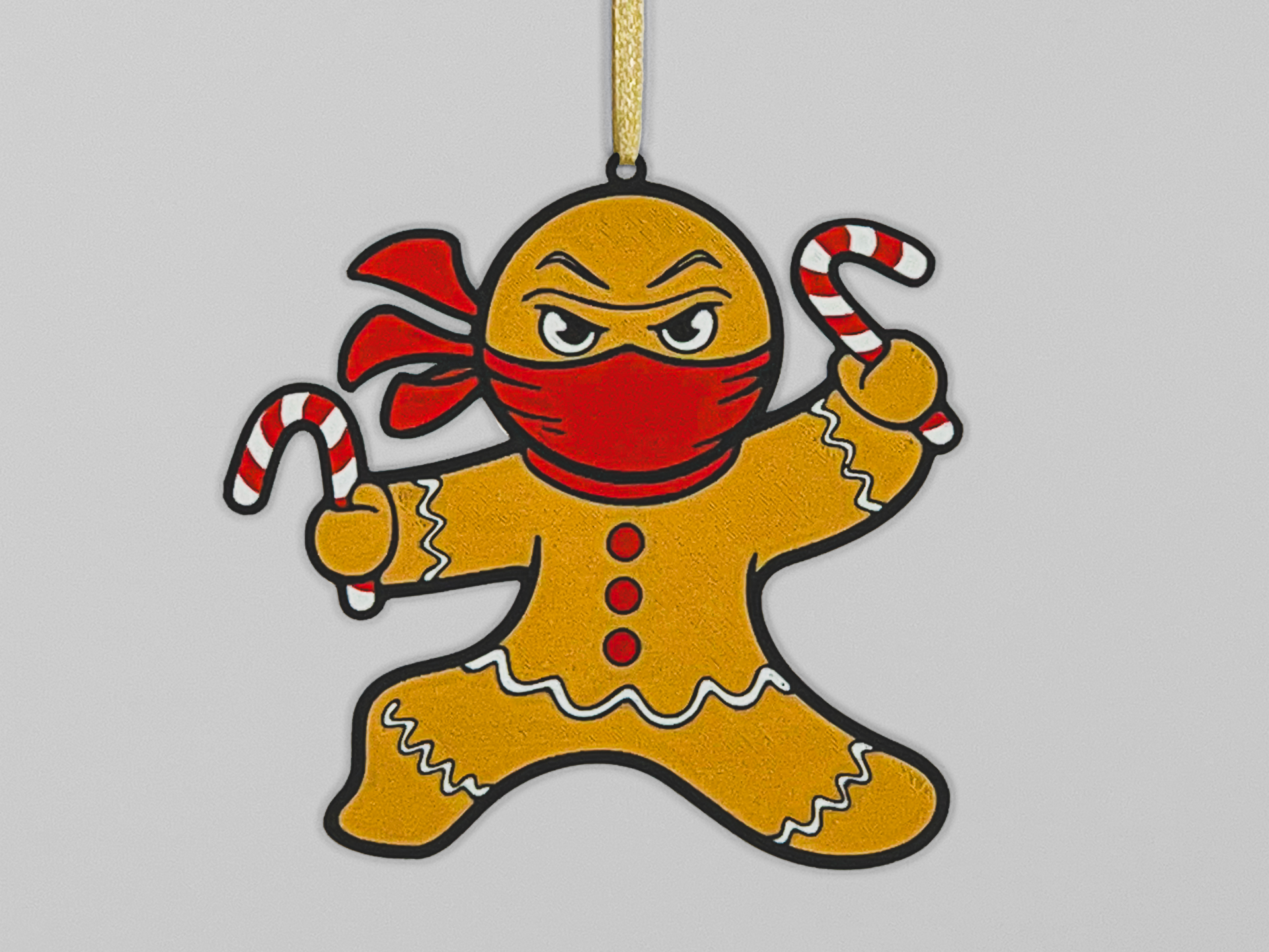 Ninjabread Man Christmas Ornamant Gingerbread Man