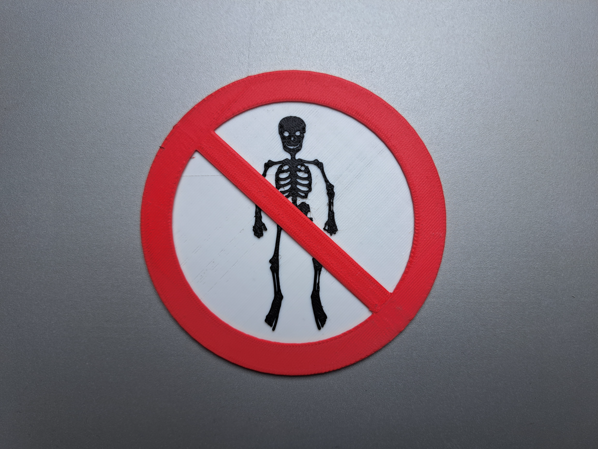 Skeleton Prohibition Sign (ISO 7010 Style)