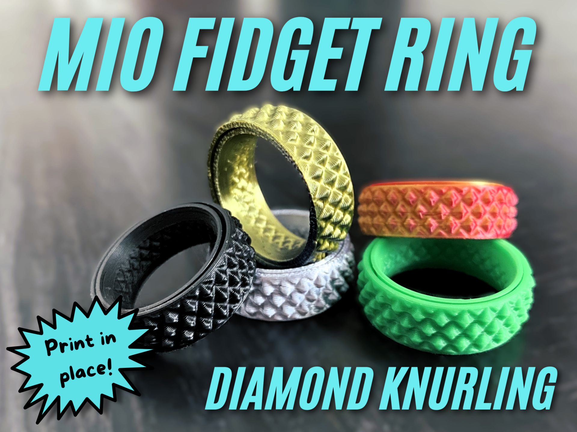 MIO Fidget Ring - Diamond Knurling