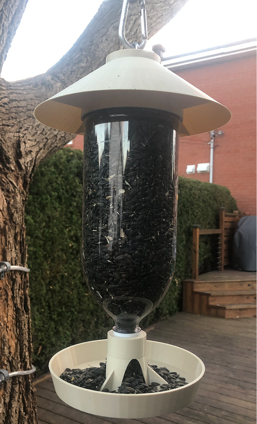 Bottle bird feeder