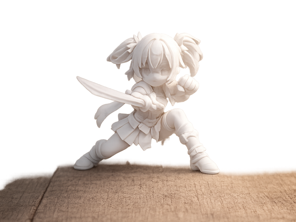 Chibi warrior with a sword