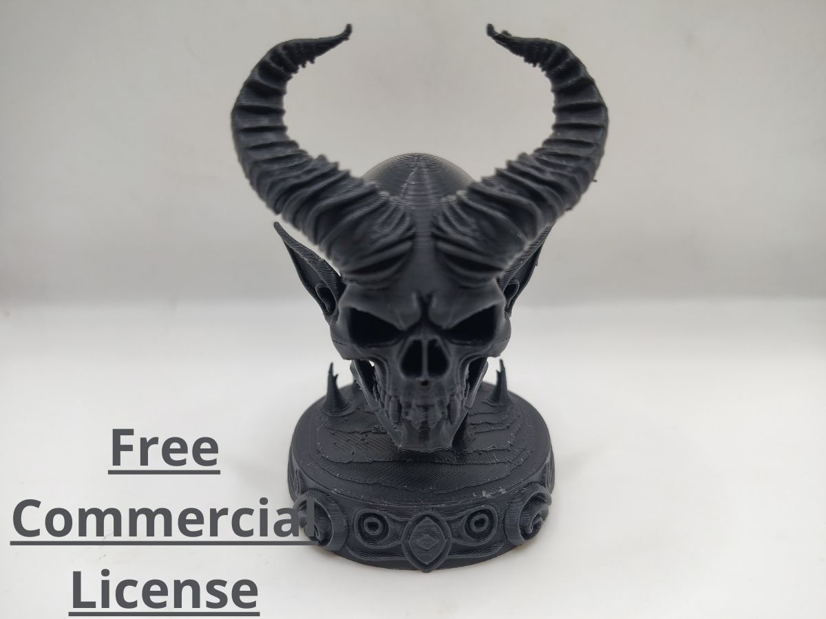 Dark Elf Skull with Demonic Horns – Fantasy Bust