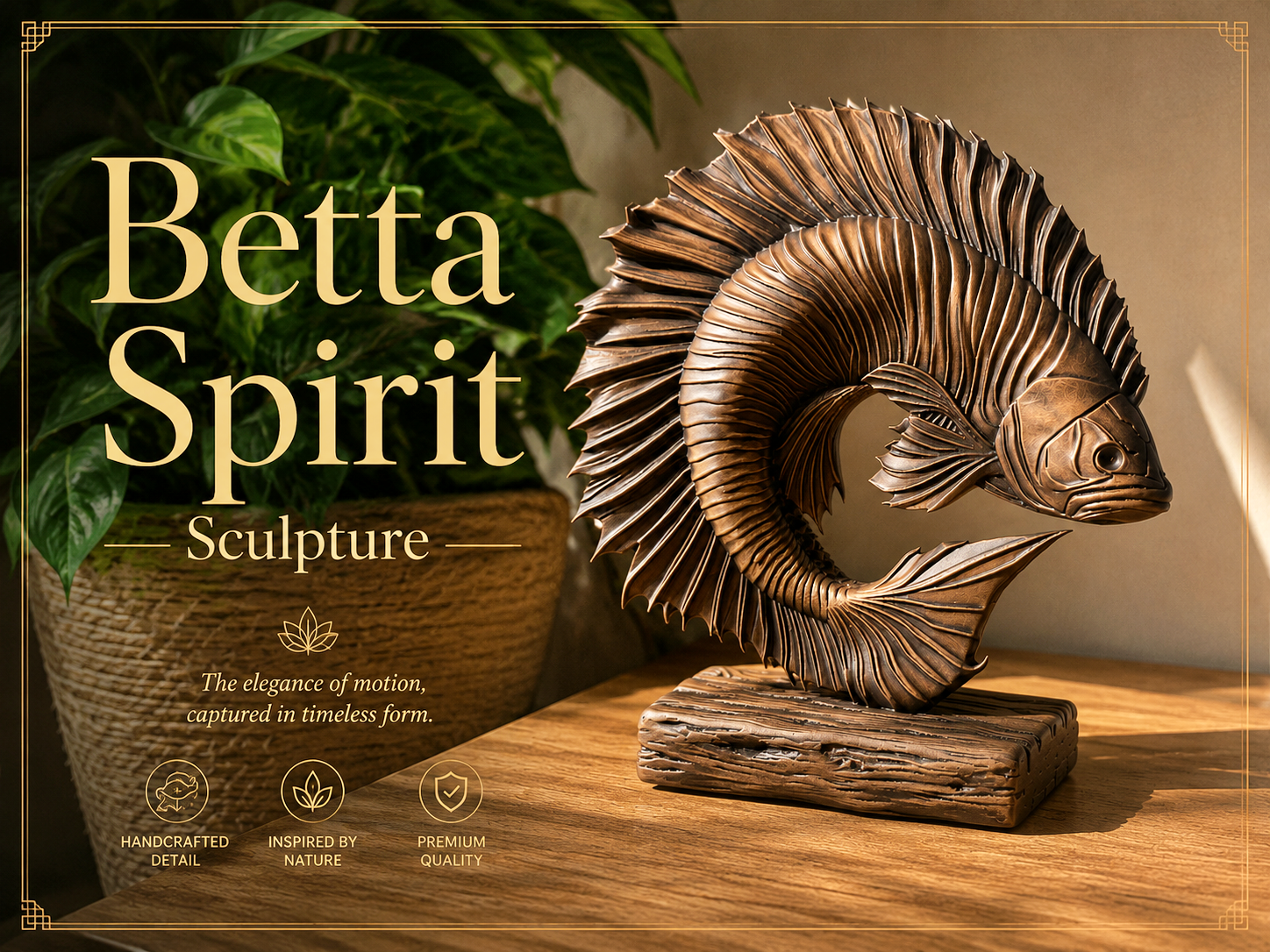 Elegant Betta Fish Decor|Betta Spirit Sculpture