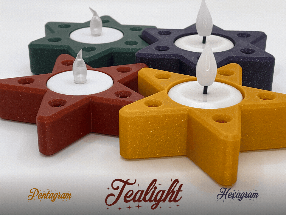 Pentagram & Hexagram Tea light holders (2 sizes)