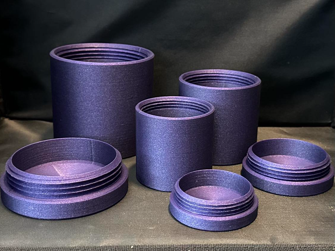 Set of 3 - Heavy Walled Threaded Cannisters V2