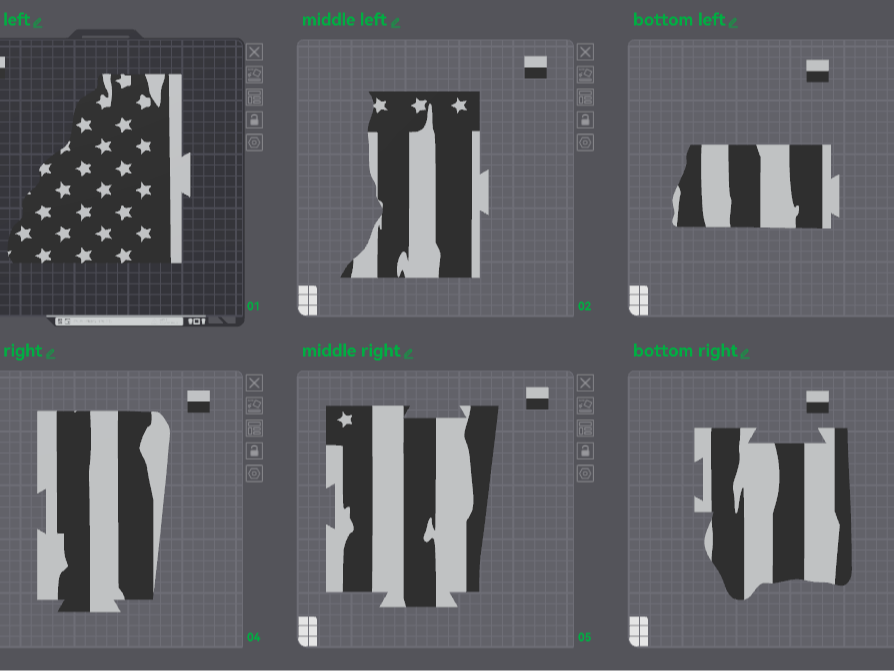 Mississippi State Outline w/ American Flag