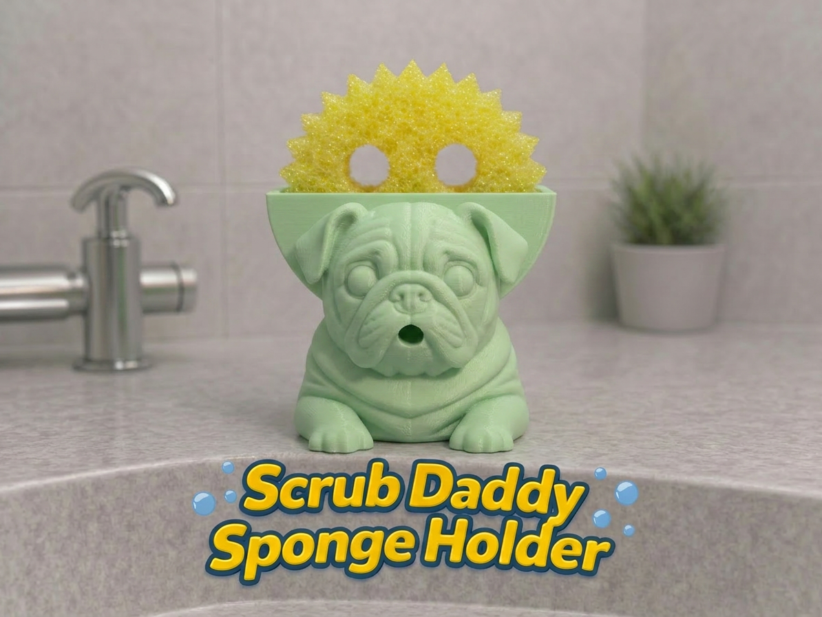 Winston the English Bulldog Scrub Daddy Holder