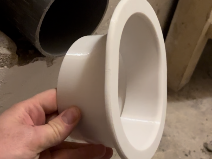 Endplate / wall plate for 125mm tube