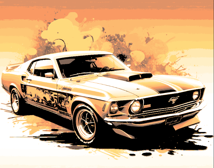 Hueforge Art - Muscle Car Series -  1970 Ford Mustang Boss 429