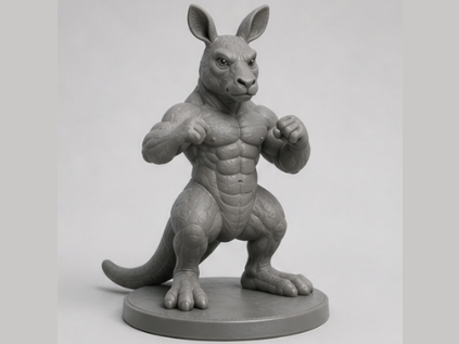 Muscle Kangaroo Figurine (Stylized 3D Model)