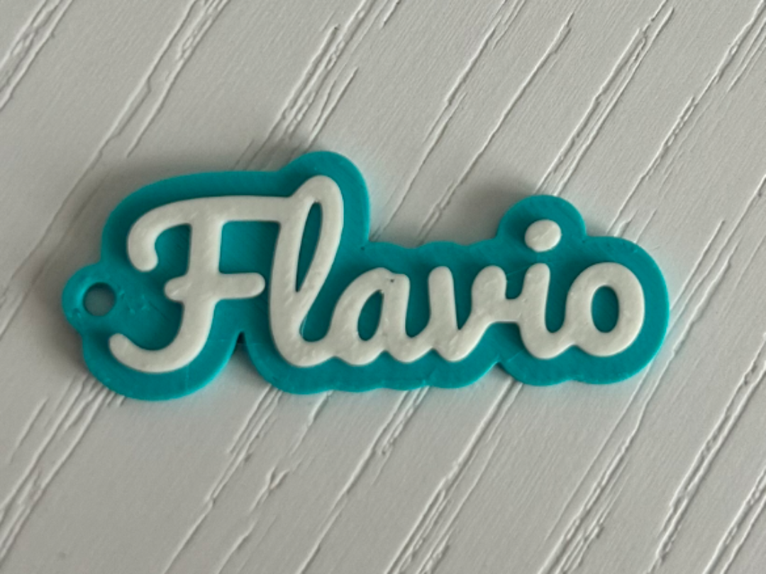 Flavio - 3d printed name keychain personalized