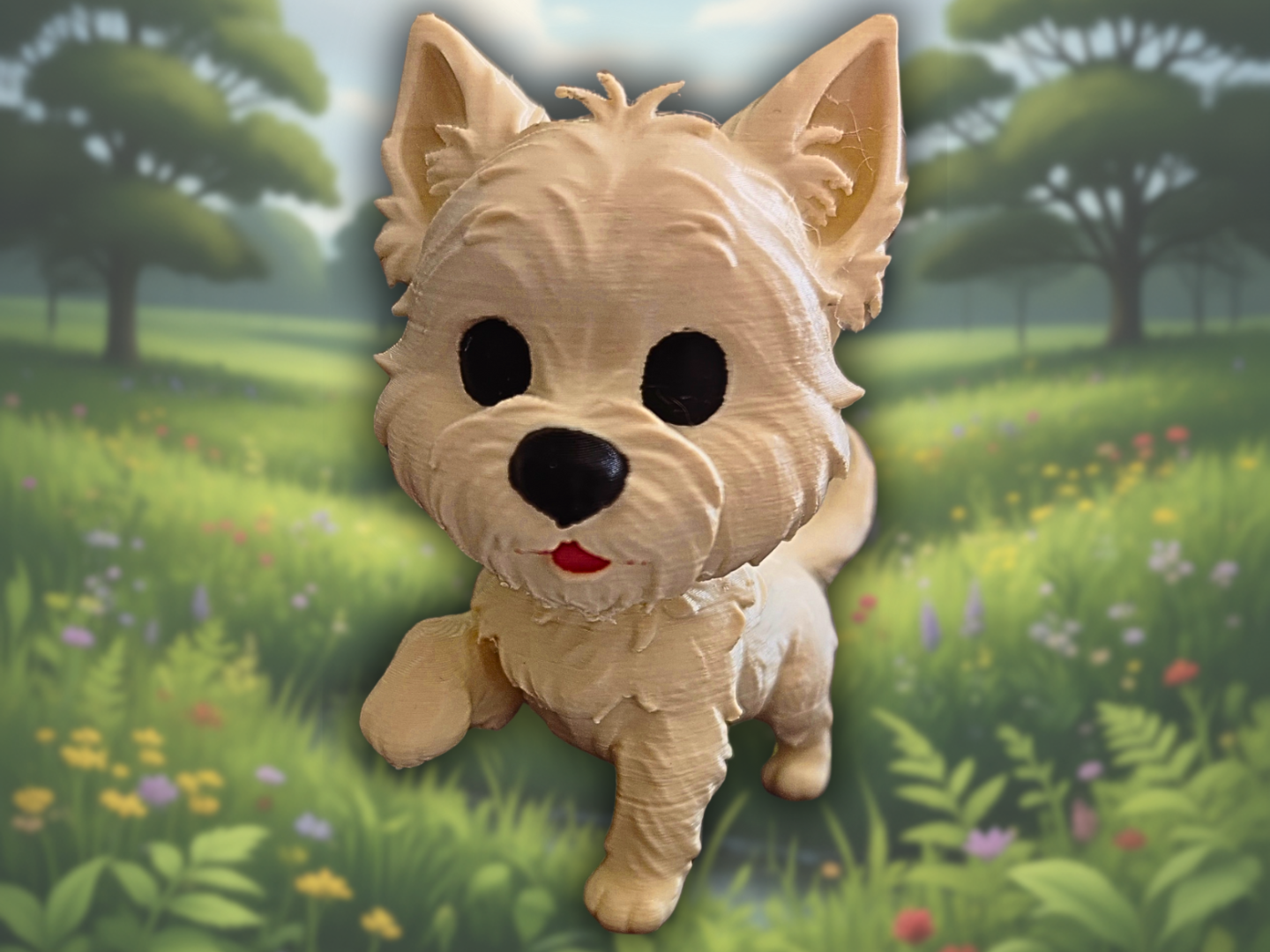 Perro perrito tipo Funko Chibi multicolor raza 4