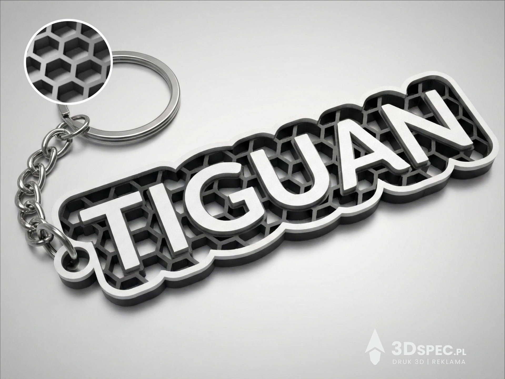 VW Tiguan honeycomb keychain