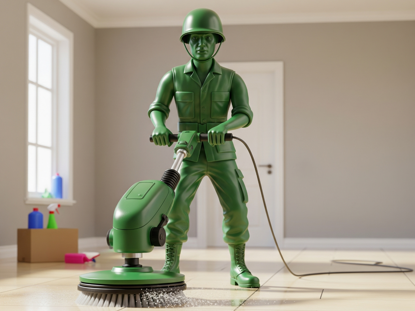 Buffing Green Army Man