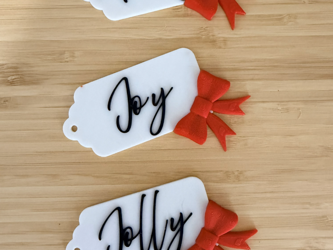 Custom Christmas Gift Tags with Bow