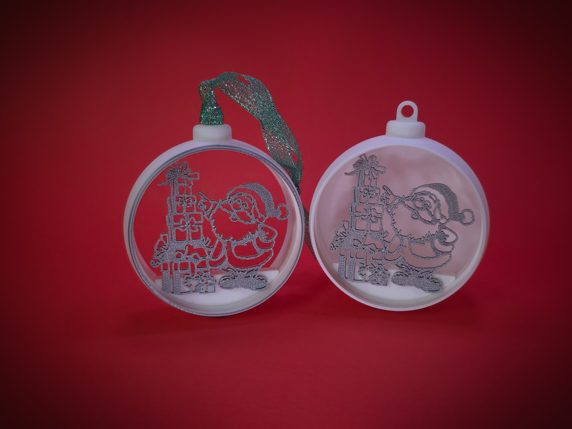 Christmas Bauble Santa Claus and Gifts