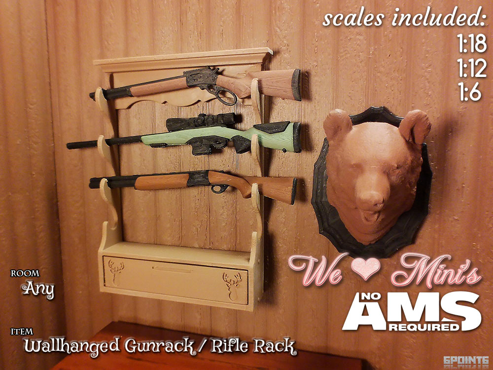 WLM - Wallhanged Hunting Gunrack Rifle Rack