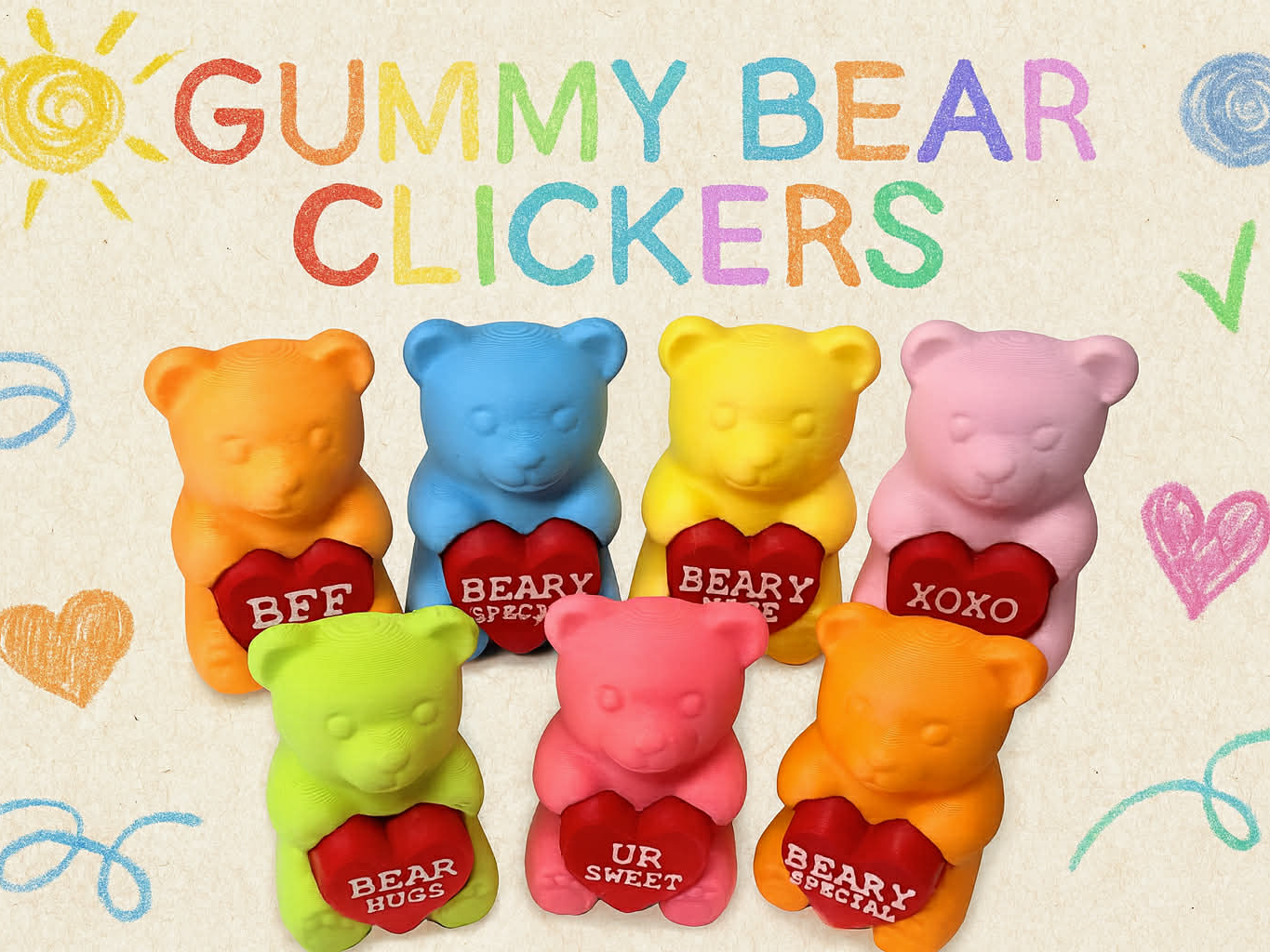 Gummy Bear Clickers Fidgets Customize