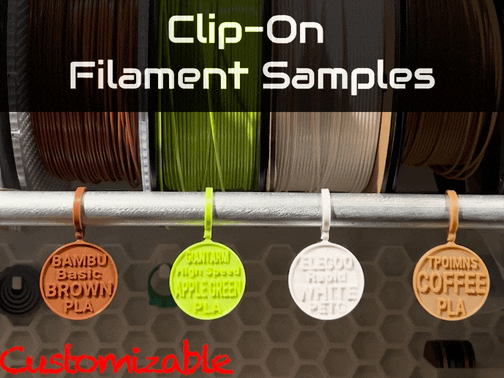 Clip-On Filament Samples | Customizable Labels