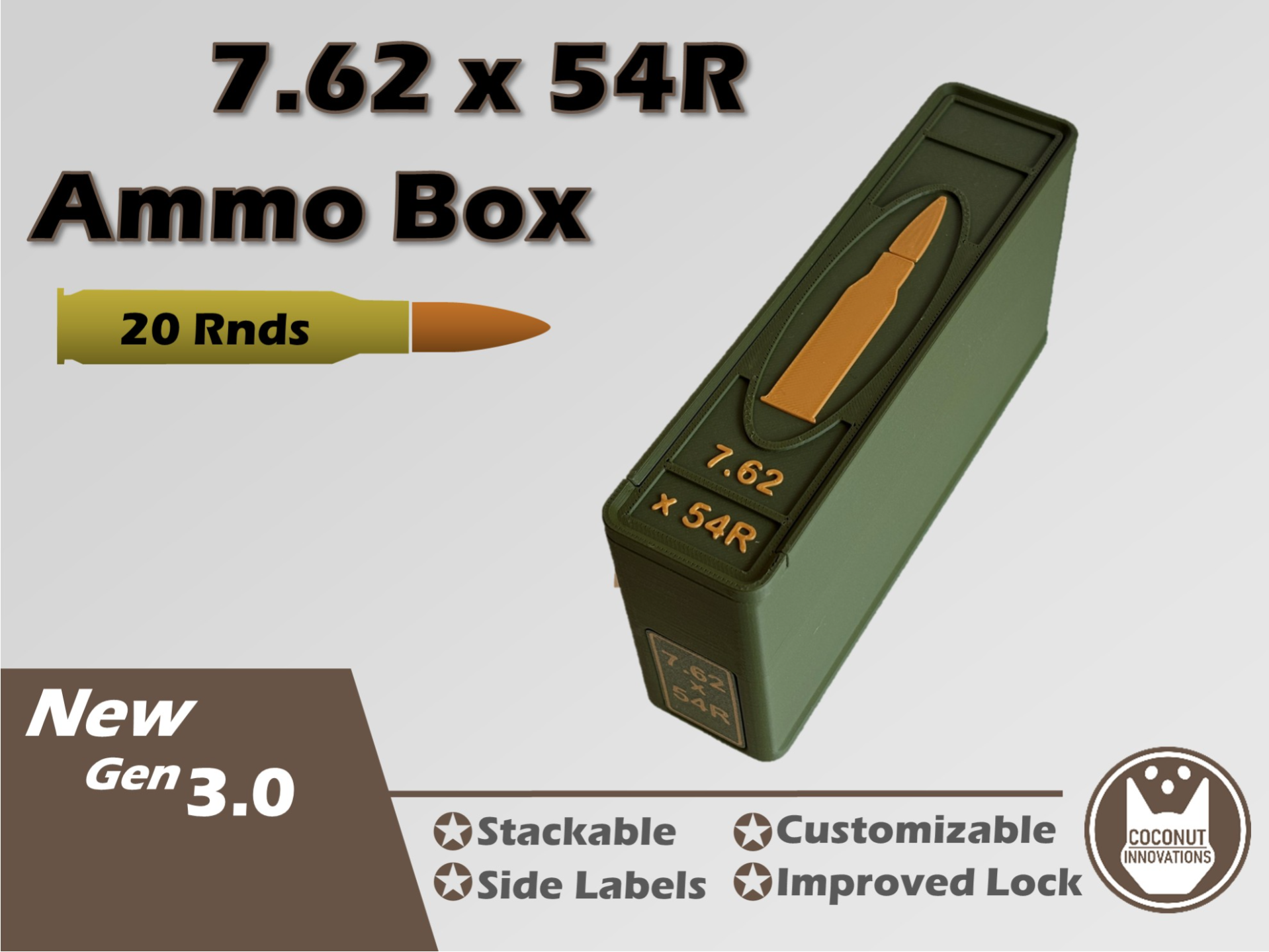 Ammo Storage Box 7.62x54R 20 Rounds