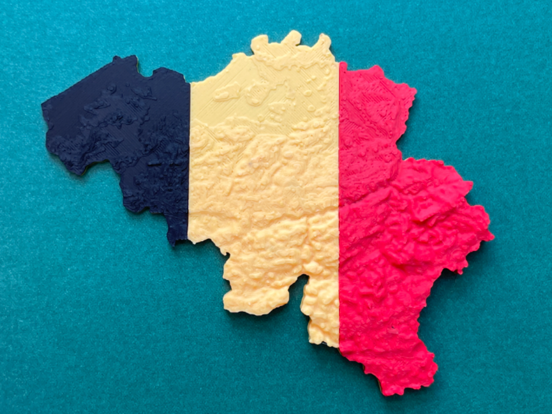 Belgium topography flag model Belgie Belgique