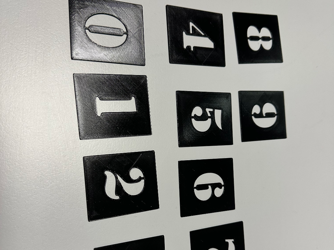pochoir numéro de 0 à 9 taille 6*5cm
