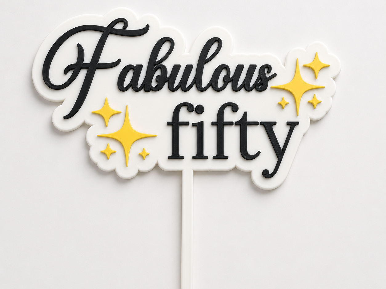 Fabulous Fifty  - Birthday Cake Topper