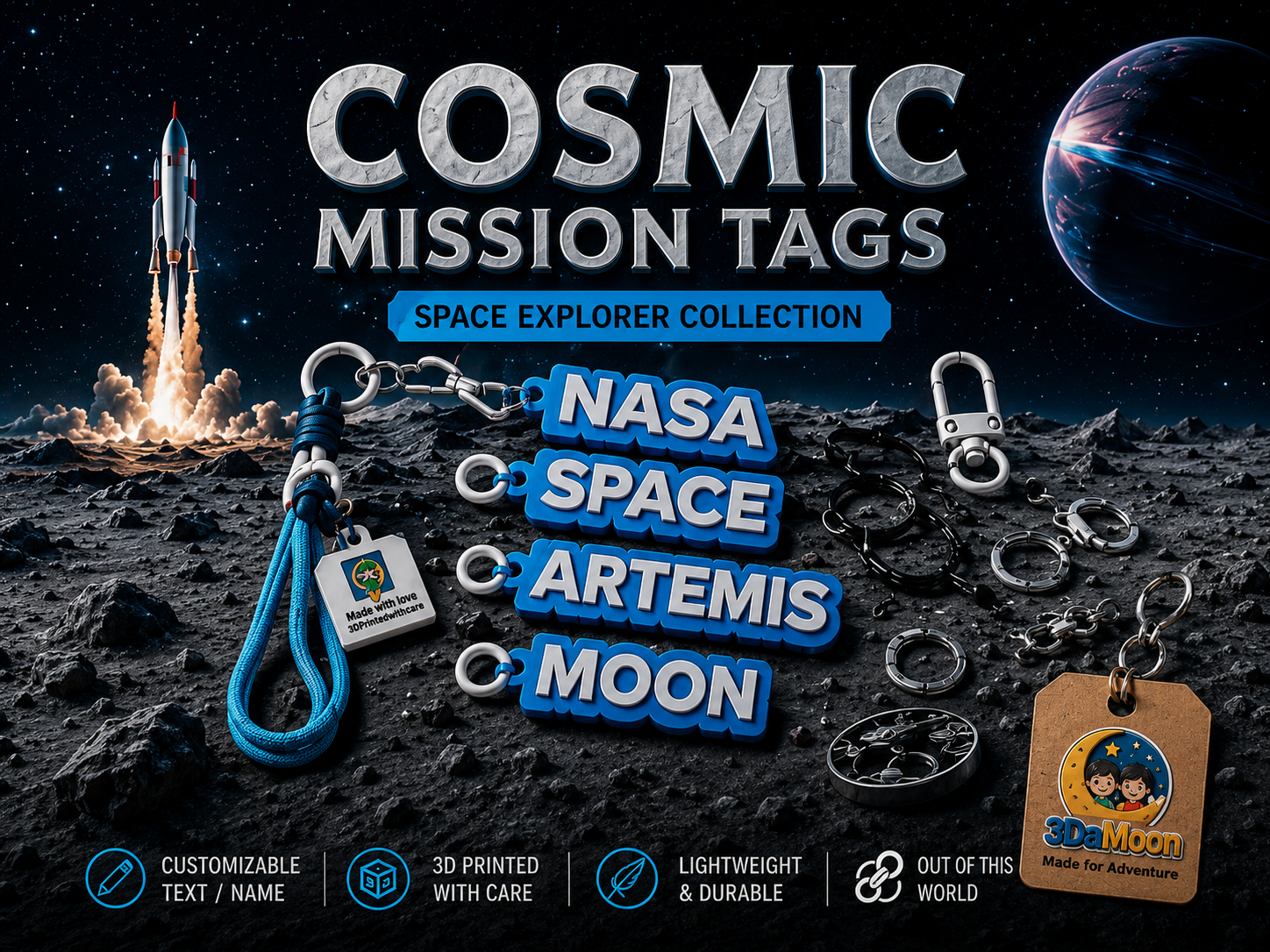 NASA style Keychain Generator