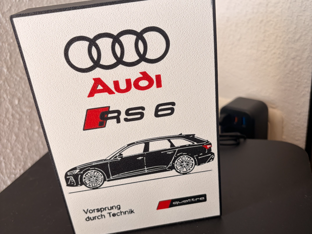 Audi RS6 Lightbox –  mit RS6 Avant Silhouette
