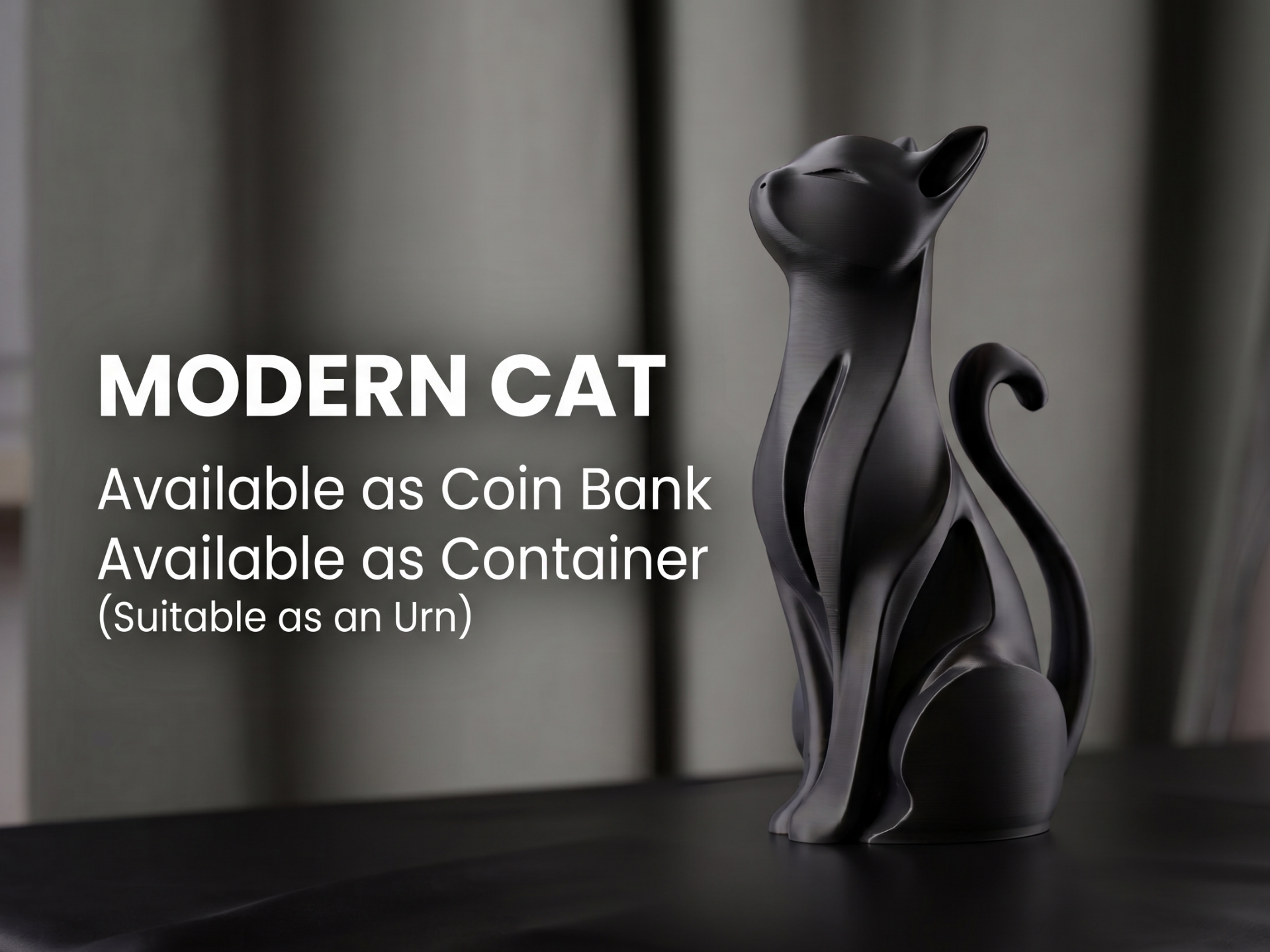Minimalist Cat : Container-urn & Coin Bank
