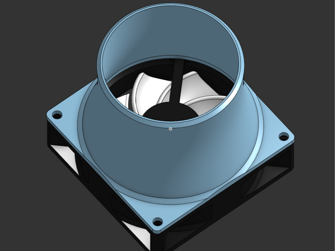 92mm fan → 3in duct adapter