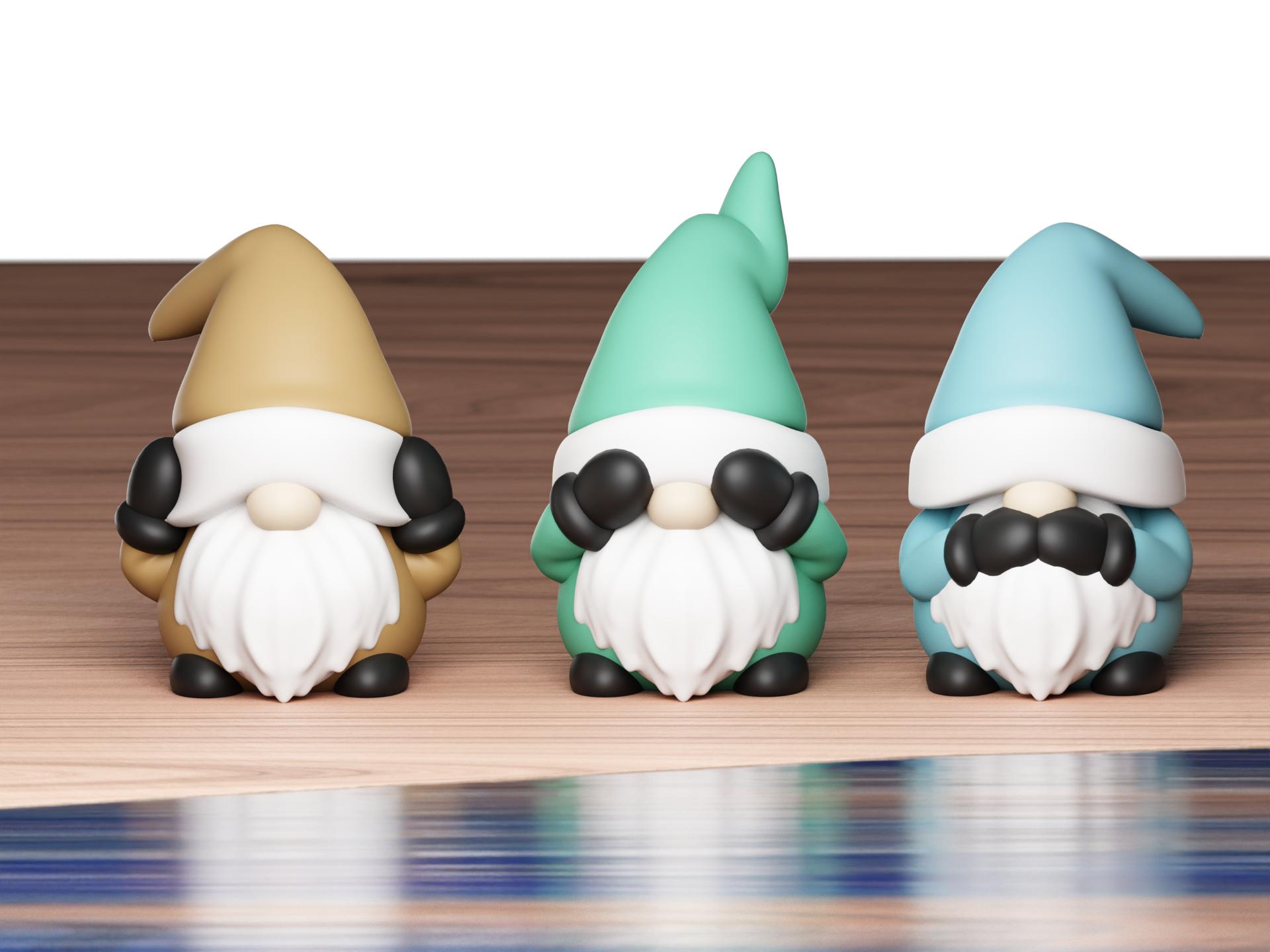 Christmas Gnomes Hear See & Speak No Evil