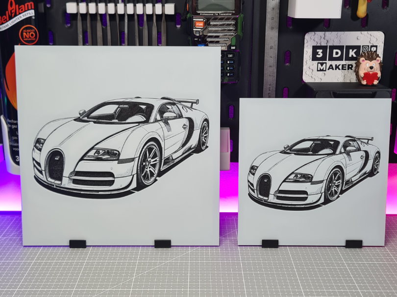 Bugatti Veyron – Hueforge – 3 Colors