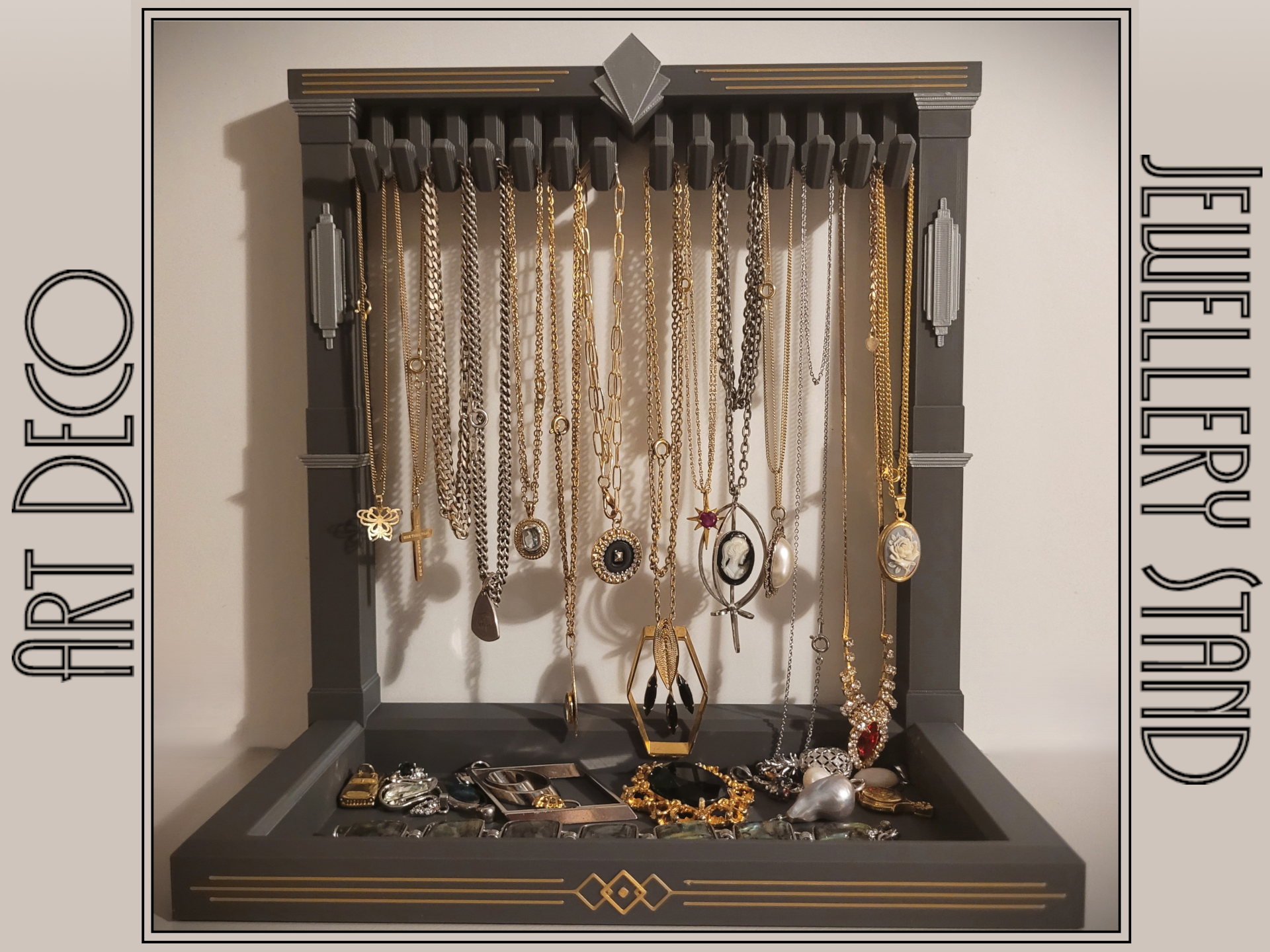 Art Deco Jewellery Stand Hanger Tray