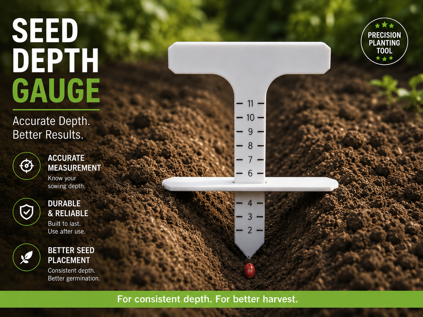 2-in-1 Seed Depth Gauge | Measuring Tool