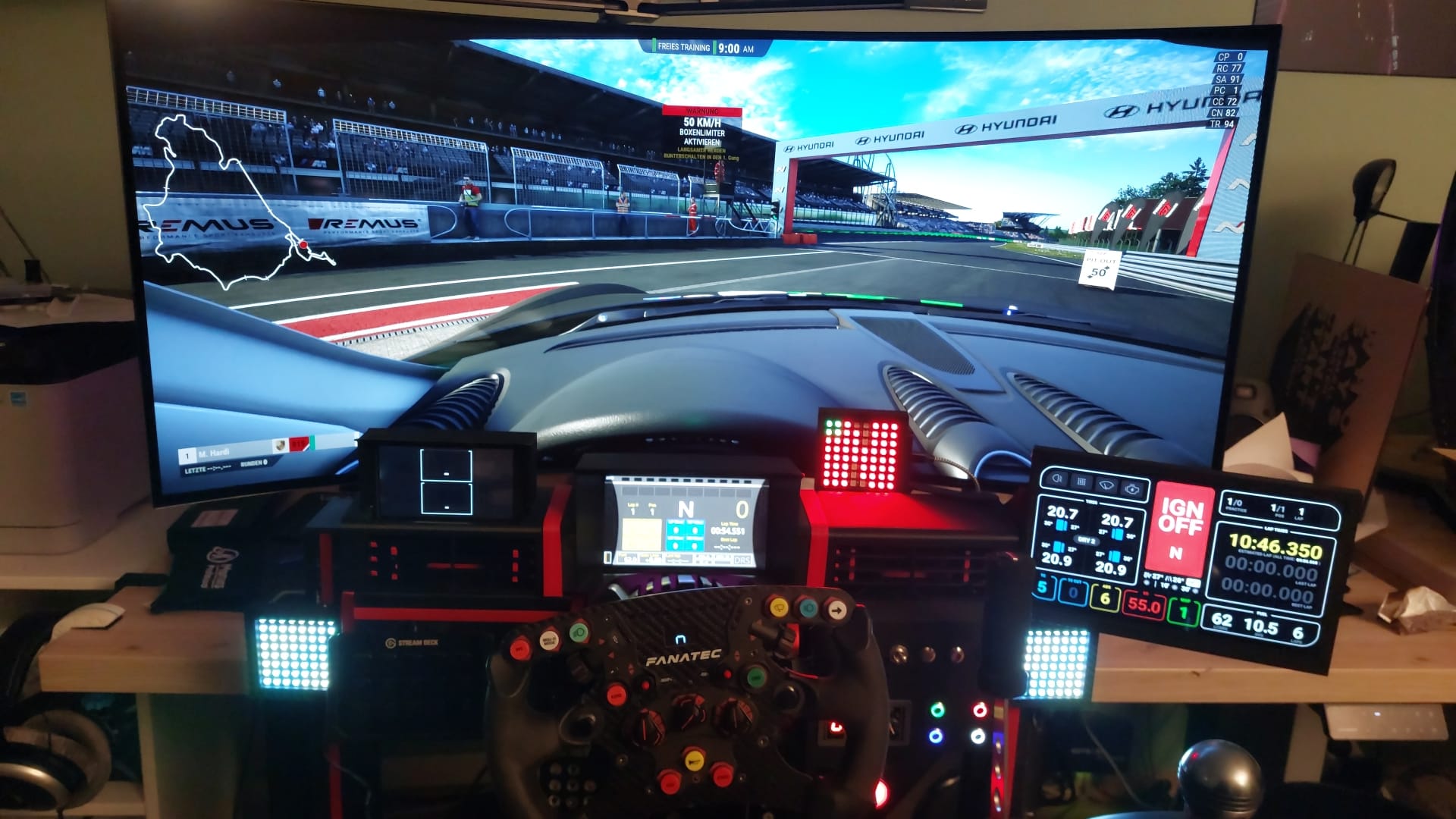 Dashboard sim rig alu profile