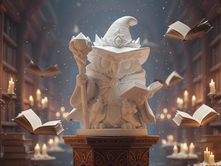 Magic Owl Wizard – Detailed Fantasy Figure