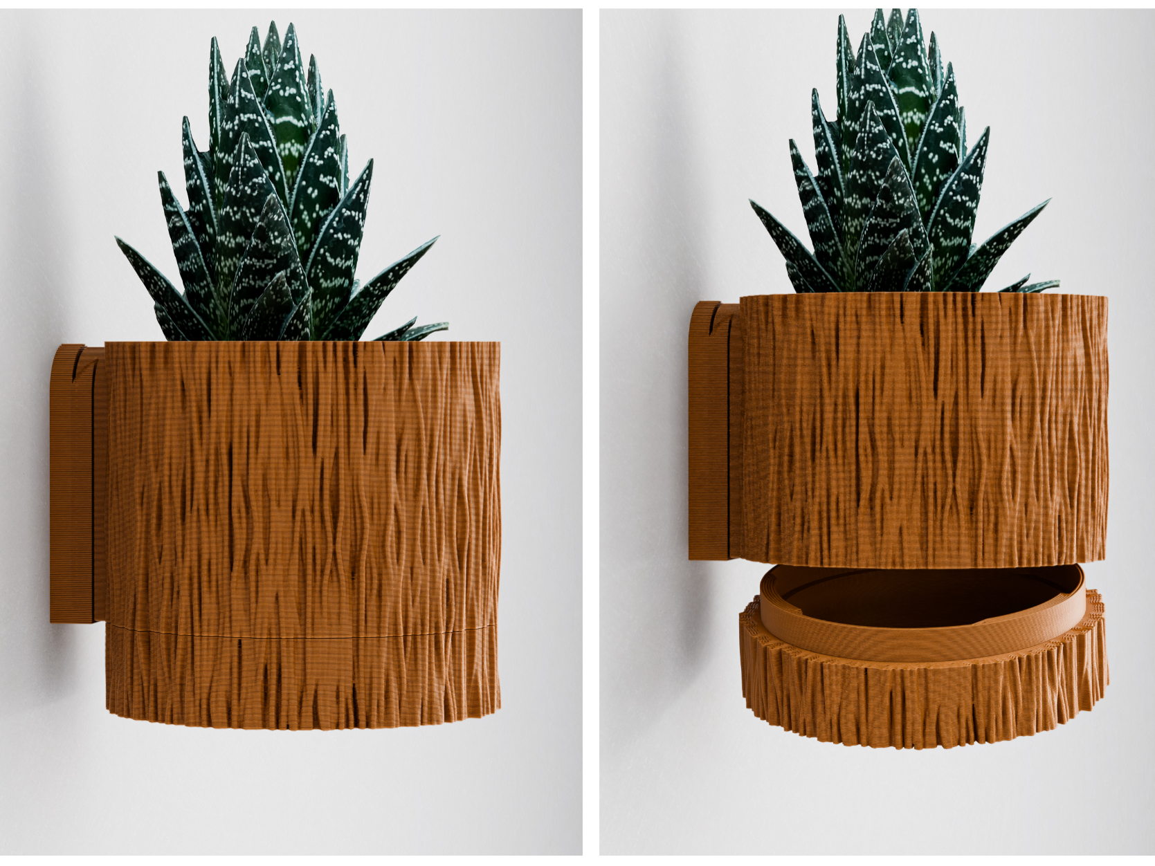 Trä Wall Planter with a Hidden Drip Tray