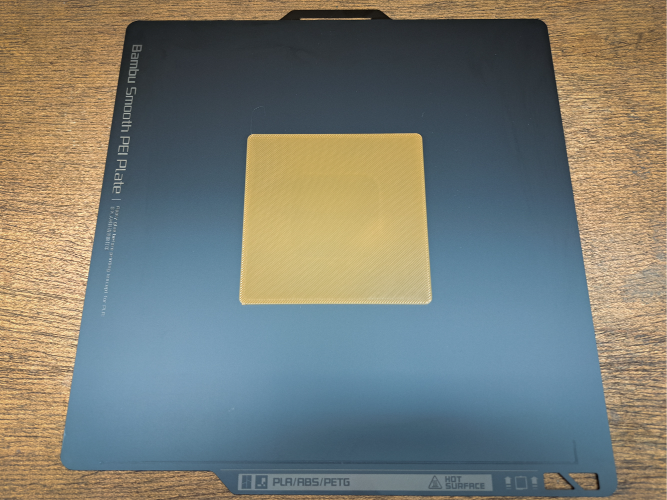 First layer test - Center of bed only 100x100mm