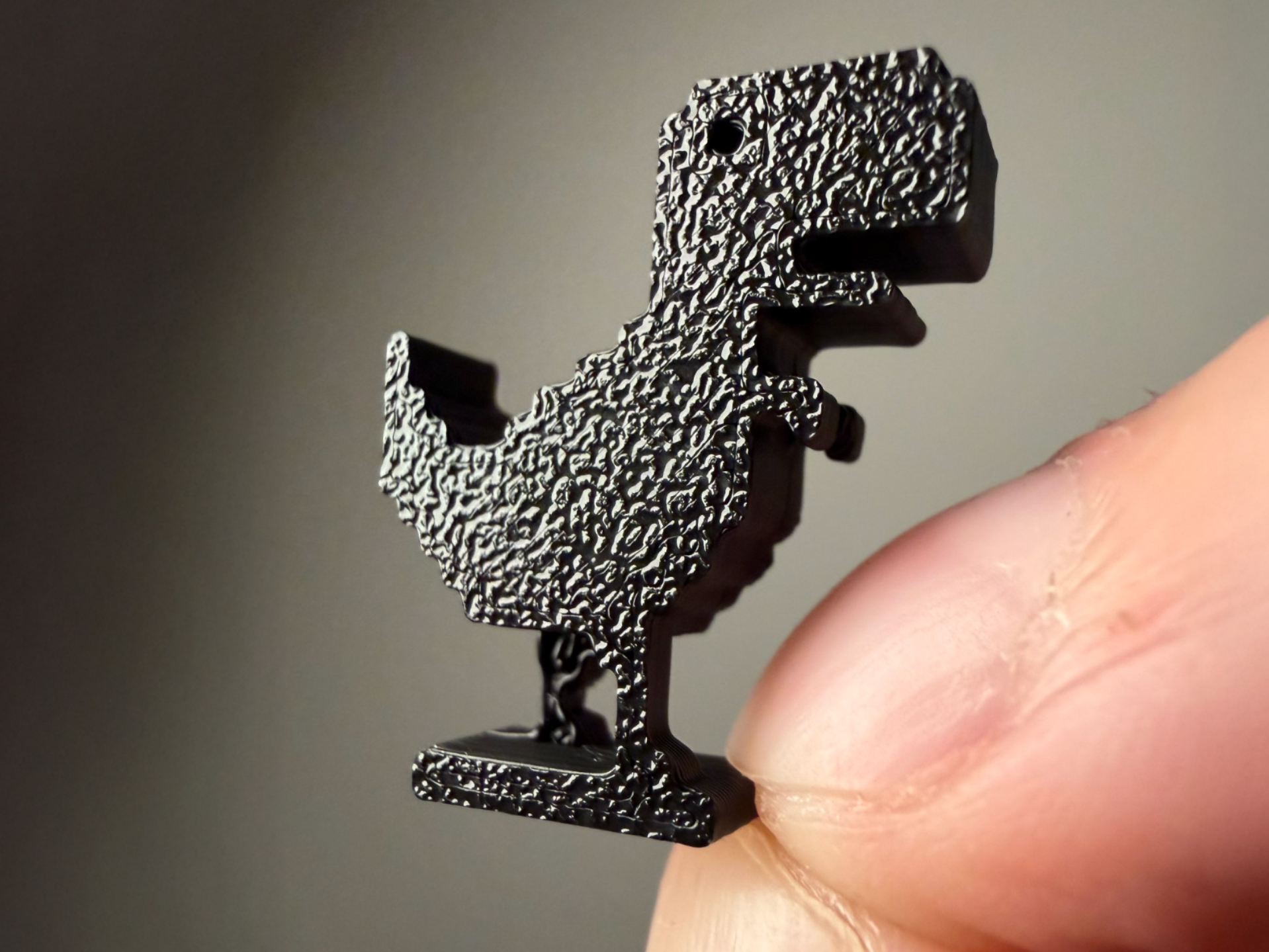 3D Chrome Dino with Stand