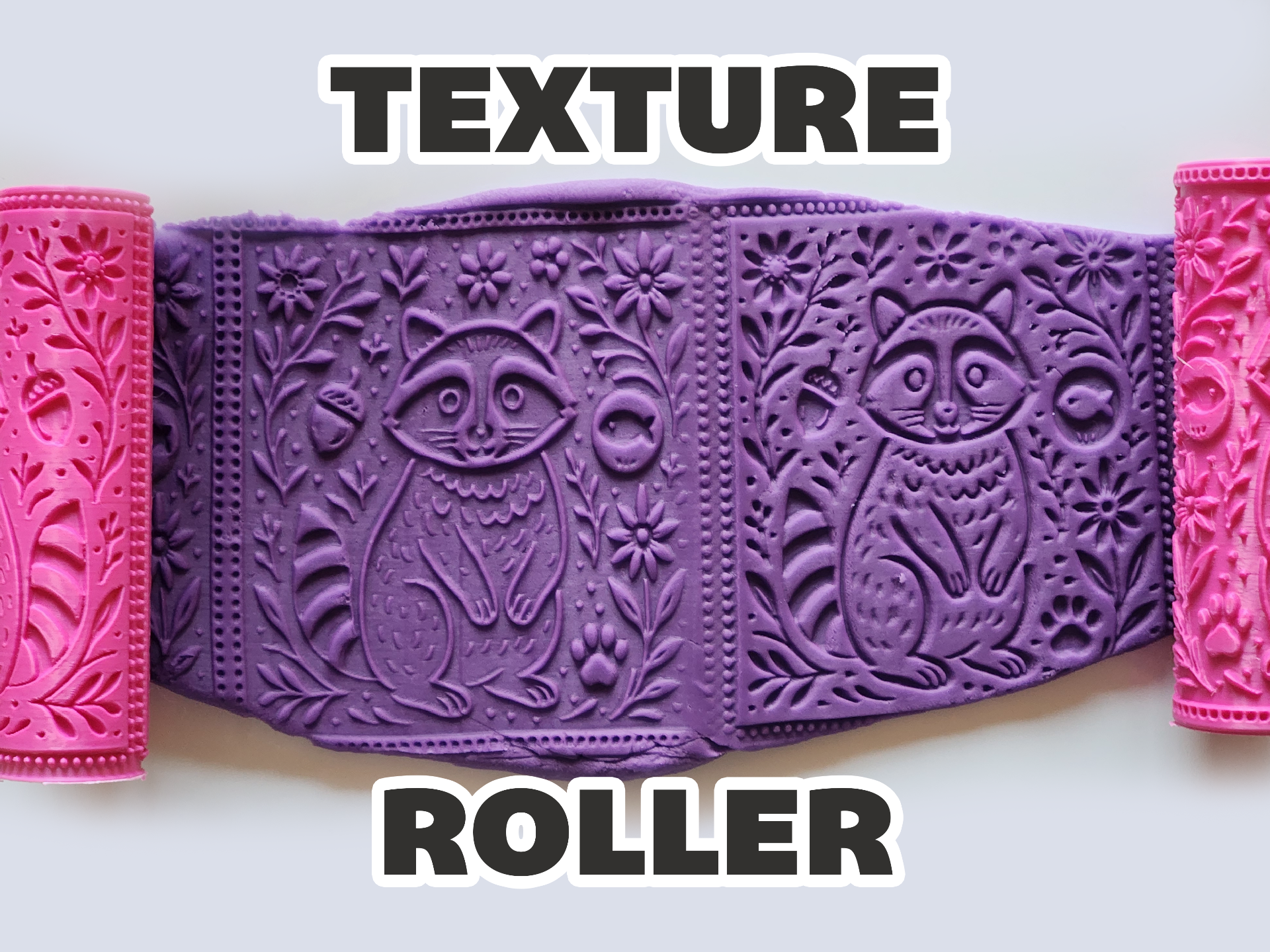 Texture Roller V158 | Raccoon Folk art